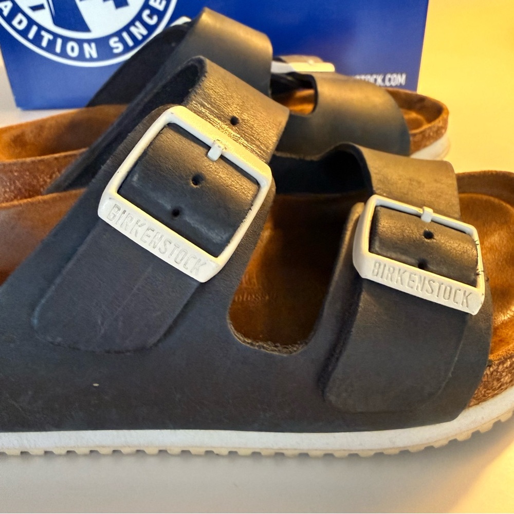 Birkenstock Super Grip Blue Navy Arizona Sandals Soft Footbed Size 5, 35